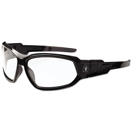 Ergodyne Loki, Ballistic Safety Glasses, Scratch-Resistant, Clear Lens, Black Frame, Wraparound 56000