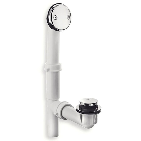 Danco Tub Drain Kit, Plastic, White, Chrome, For: Standard Size Tubs 51930