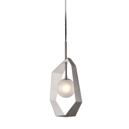 Troy Lighting Origami 1 Light Pendant 6 In. Graphite With Silver Leaf F5533-GRA/SL/SS