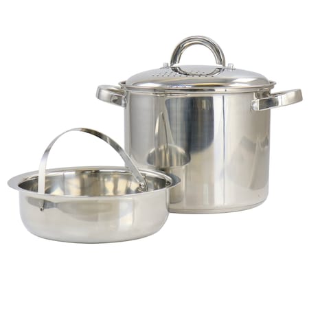 Oster Sangerfield 5 Quart Stainless Steel Pasta Pot with Strainer Lid and Steamer Basket 130010.03