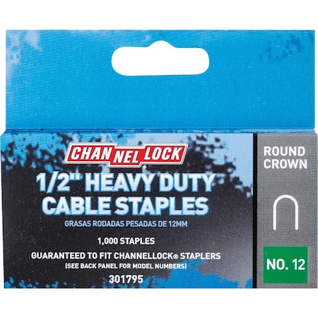 Channellock T25 Round Crown Cable Staple 1/2 In., 1000PK 301795