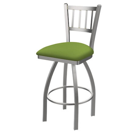 Holland Bar Stool Co 810 Contessa Stainless Steel 36in Swivel Bar Stool with Canter Kiwi Green Seat 81036SS009