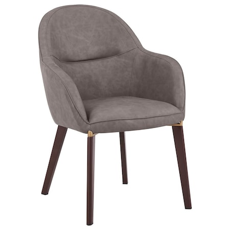 Leisuremod Elias Dining Chair Upholstered in Leather Velvet and Powder Coated Iron Legs EDC21DGR