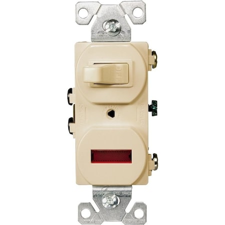Eaton Wiring Devices 277VBOX Combination Toggle Switch, 15 A, 120277 V, Screw Terminal, Steel Housing Material 277V-SP-L