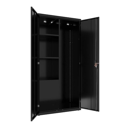 Hirsh Janitorial Cabinet, 18" D x 36" W x 72" H, Black 24033