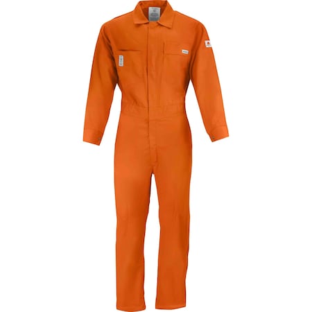 Ironwear 9 oz CAT 2 Flame Resistant Cotton Coveralls with 7 Pockets, Orange, 64 6500FR-O-64