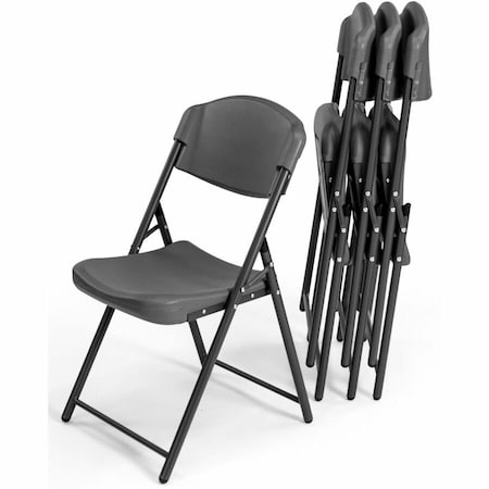 Iceberg Rough n Ready Classic Folding Chair, Charcoal, 4 PK 64037