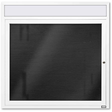 Aarco Enclosed Letter Board Directory w/ Powder Coated White Aluminum Frame and Header, 36''Hx36''W, 1 Door ADC3636HW