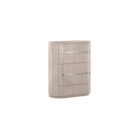 Homeroots 40" Beige Wood Four Drawer Gentlemens Chest 714478