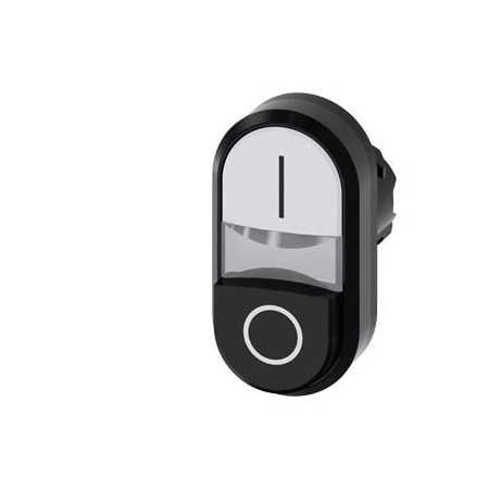 Siemens Illuminated twin pushbutton, 22 mm, round, plastic, white: I 3SU1001-3BB61-0AK0-ZY19
