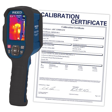 Reed Instruments Thermal Imager, 50 mK, 320 x 240 Display, 56 Degrees x 42 Degrees R2165-NIST