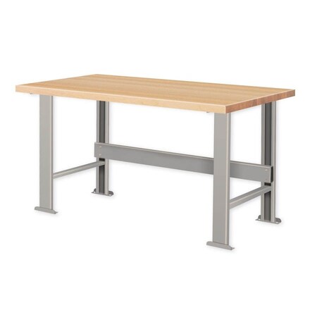 Pucel Hardwood Top KD Workbench, 120 in W x 36 in D x 34 1/4 in H, Gray W-36120-KD