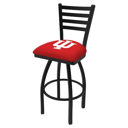 Holland Bar Stool Co 36" Blk Wrinkle Indiana Swivel Bar Stool, Ladder Back L01436IndnaU
