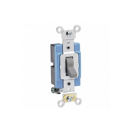 Leviton Wall Switch, 2 hp, Toggle, 15 A, Gray 1201-2GY