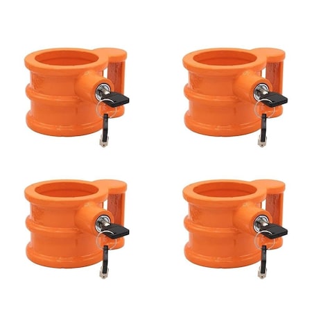 Mytee Products 5th Wheel King Pin Lock Heavy Duty Powder Coated Iron w/ Handle, 4PK MP-KPL-HDLx4