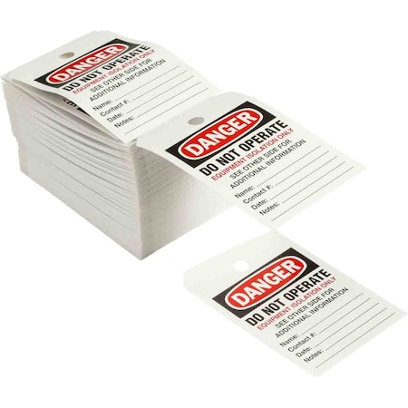 Brady Danger Tag Polyester 6 in H x 3.875 in W White 250/RL THT-283-851-FRMT1