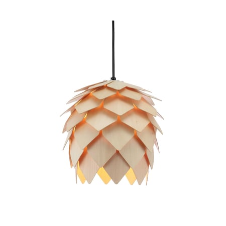 Jonathan Y Simon 11.75" Pinecone Wood LED Pendant, Natural/Black JYL6125A