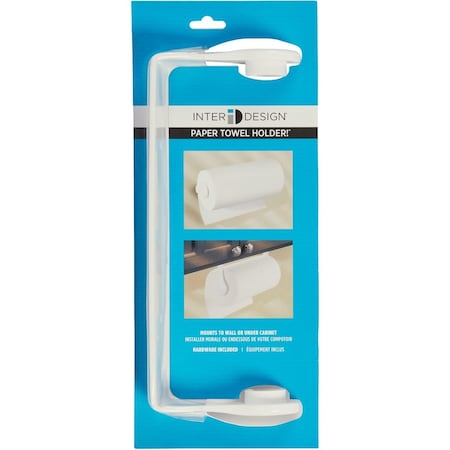 Idesign Clarity Wall Mount White Plastic Paper Towel Holder 48541