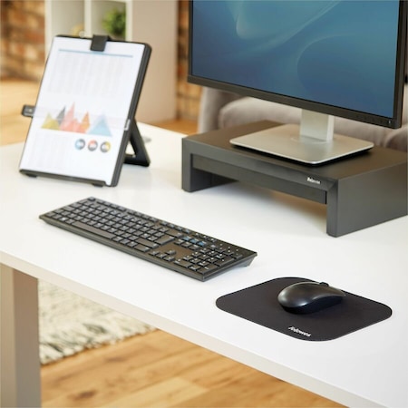 Fellowes Mouse Pad, Elastomer/Rubber, Black 58024