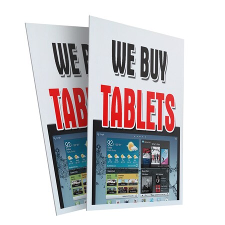 Signmission We Buy Tablets, Plastic Signs Only 24 Inch x 36 Inch, Corrugated Plastic, 2PK CSB-2436-2PACK-We Buy Tablets