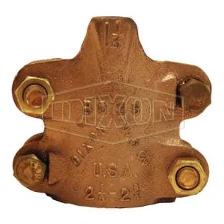 Dixon Boss 4-Bolt Clamp, 1-34/64 to 1-46/64 in Nominal, Brass Band, Domestic BBU14