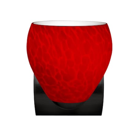 Besa Lighting Besa, Bolla Mini Sconce, Red Cloud, Satin Nickel Finish, 1x60W E26 base 1WZ-4122RC-BK