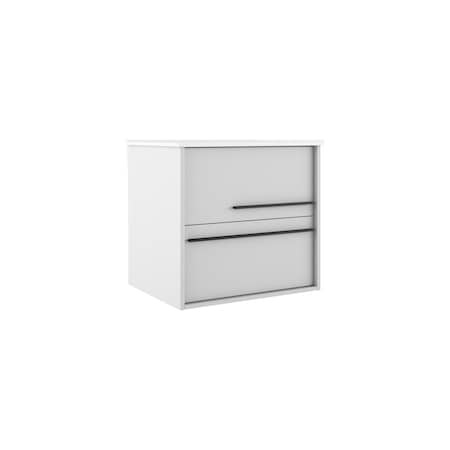 Homeroots 24" Off White Wood Floating Bathroom Vanity With White Sink And Two Drawers 624081