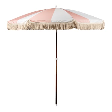 Picnic Time Family Of Brands Summerland 6.5 ft. Portable Beach Umbrella, Pink Salt Stripe 816-01-360-000-0