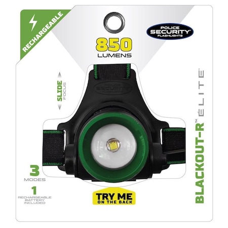 Police Security Blackout-R 1000 lm Black LED Head Lamp 98730