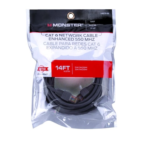 Monster Cable Just Hook It Up 14 ft. L Category 6 Networking Cable 140275-00