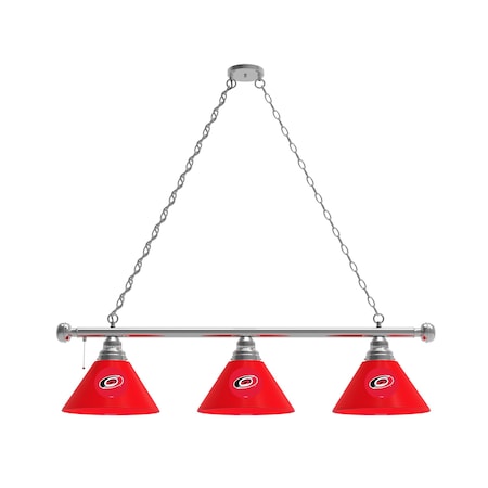 Holland Bar Stool Co Carolina Hurricanes 3 Shade Billiard Light, Chrome Fixture BL3CHCarHur