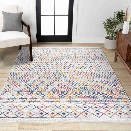 Jonathan Y Arta Moroccan Vintage Geometric Multi/Cream 3 ft. x 5 ft. Area Rug MOH106C-3