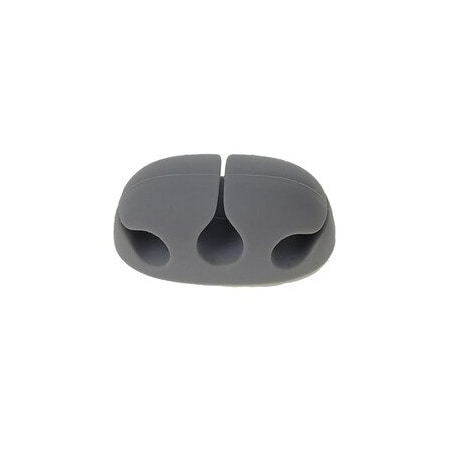Cable Wholesale Silicone Desktop Cable Organizer w/ Adhesive backing, 3 Slot, Gray 30CM-10001