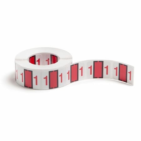Smead Smead, NUMERICAL END TAB FILE FOLDER LABELS, 1, 1 X 1.25, WHITE, 500/ROLL 67371