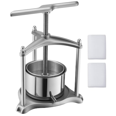 Vevor 0.8 Gallon/3L Fruit Wine Press Stainless Steel Manual Juice Maker Handle SFP-3L-AL