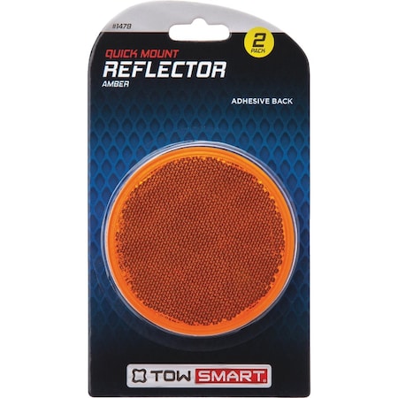 Towsmart Quick Mount Round Amber Reflector, 2PK 1479