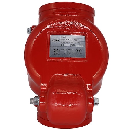 Wilkins 6in Fire Riser check, grooved, UL/ULC/FM, Tapped for gauge and drain, 300 psi 6-F210R