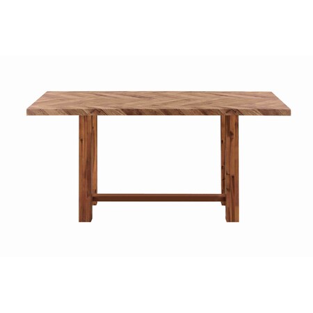 Homeroots 71" Brown Wood Trestle Base Dining Table 631298