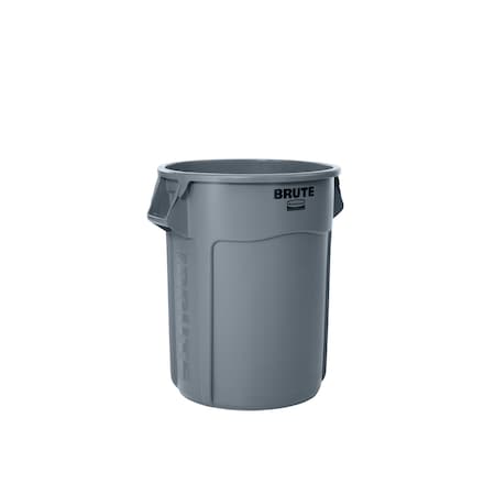 Rubbermaid Commercial BRUTE Trash Can, Round, 55 gal Capacity, 26 1/2 in W, 33 in H, Gray FG265500GRAY