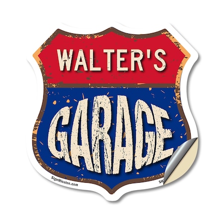 Signmission Walter's Garage, 12 Inch X 12 Inch, Vinyl Decal SHI-D-12-383-WALTER
