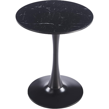 Leisuremod Bristol Round MDF Dining Table - Pedestal Base Kitchen Table, Modern Style BTBL-B24BLMT