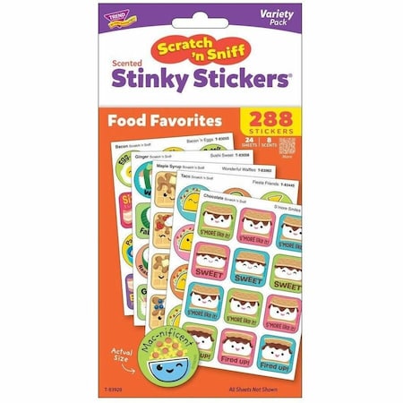 Trend Food Favorites Scratch 'n Sniff Stinky Stickers Variety Pack, 288-Piece Set T83928