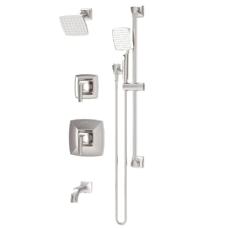 Symmons Oak HydroMersion Double Handle Tub and Shower Trim Kit with Hand Spray (Valve Not Included) 5696STN15TRM