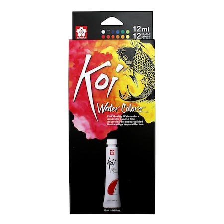 Sakura Koi Watercolor Tube Set, 12mL, 12-Color Set XMW12L-12SET