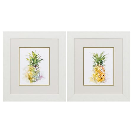Homeroots 16" X 18" White Frame Delicious Ripe, Set Of 2, 2PK 365222