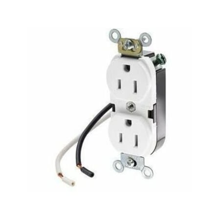 Leviton Commercial Grade Duplex Receptacle, 15 Amp, 125 Volt 5040-CW