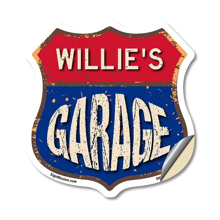 Signmission Willie's Garage, 12 Inch X 12 Inch, Vinyl Decal SHI-D-12-383-WILLIE