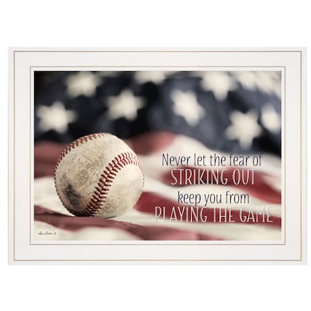 Homeroots Baseball Playing the Game 1 White Framed Print Wall Art 405004