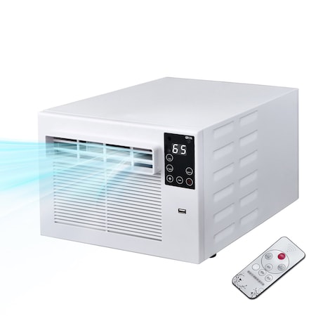 Edendirect 2,500 BTU Portable Air Conditioner Cools 45 sq.ft. with Dehumidifier and Remote in White IR-A01