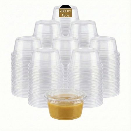 Eco Harmony Products Portion Cup with Lid, Plastic, 1.5oz, 2500PK 804636